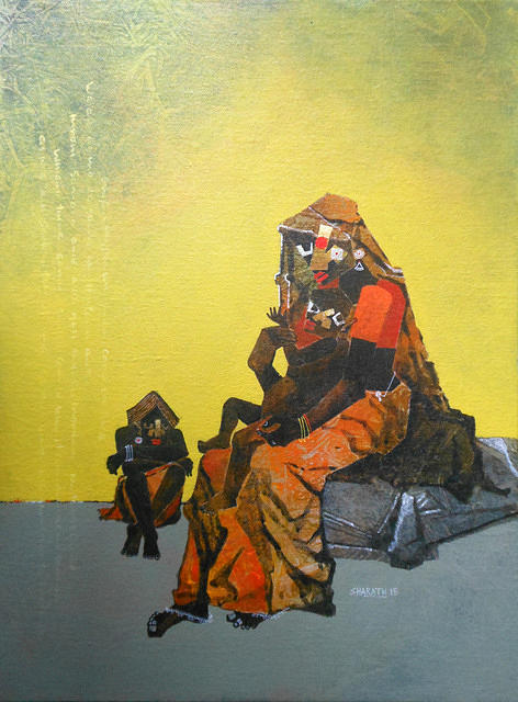 Indian Women Painting - Mother And Child #5 by Sharath Palimar