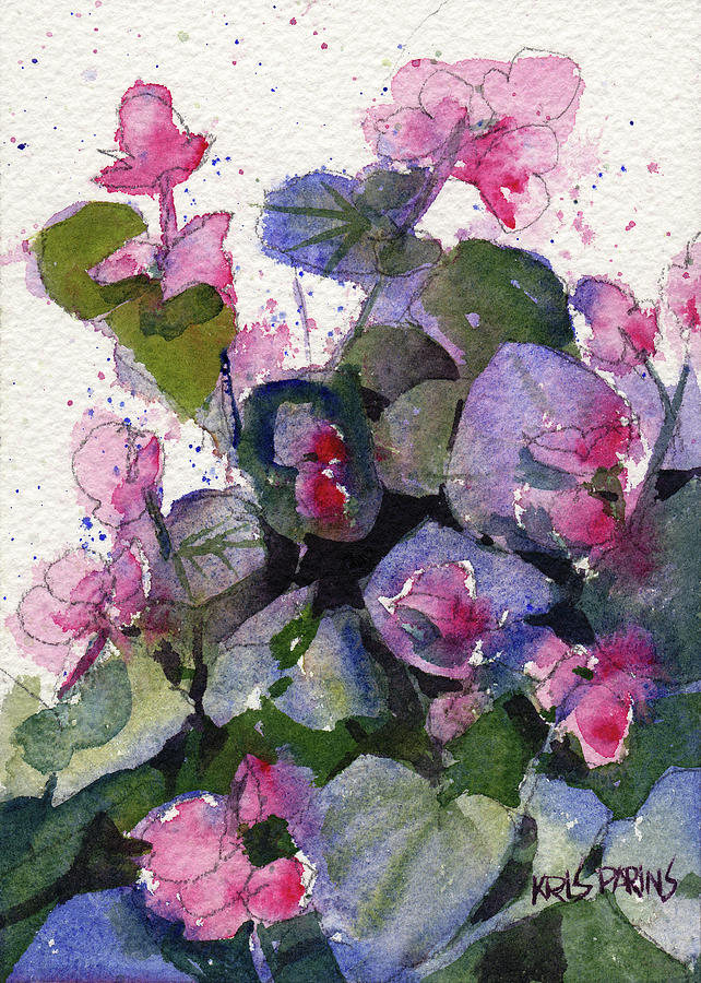 My Annual Begonias Painting by Kris Parins