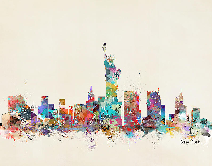 New York City Skyline #5 Painting by Bri Buckley