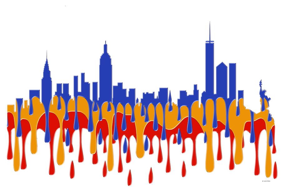 New York NY Skyline #5 Digital Art by Marlene Watson