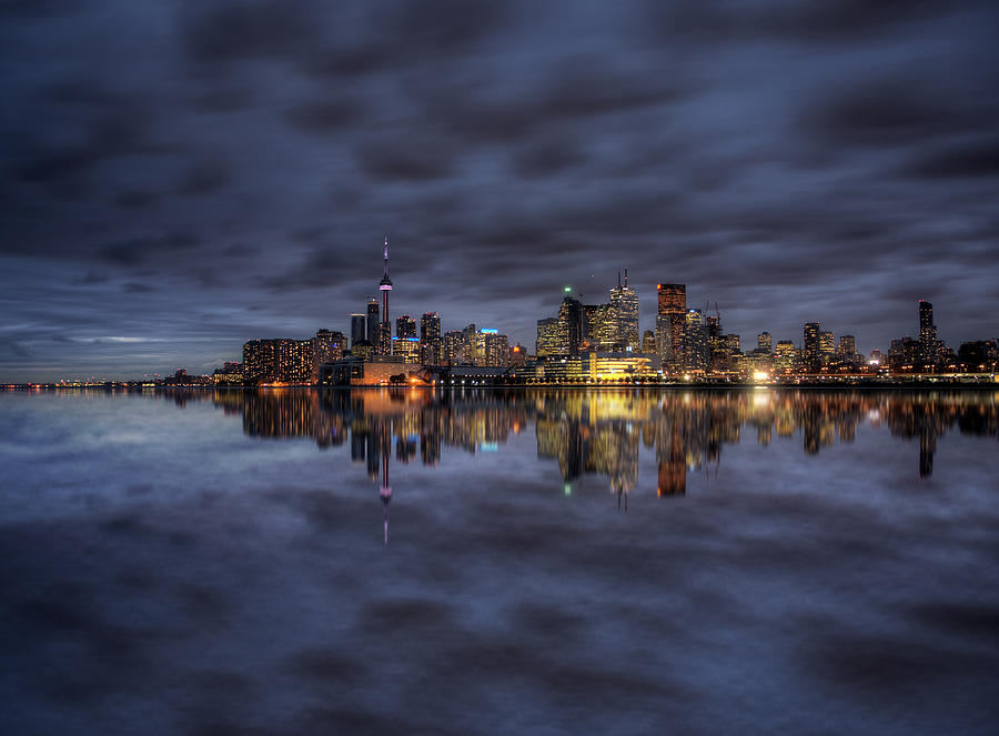 Night Shot Toronto City #5 Photograph by Mark Duffy