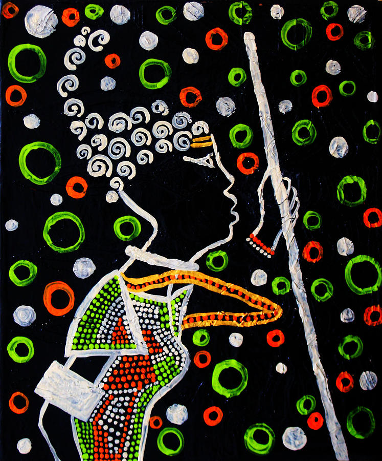 Nuer Dance - South Sudan #5 Painting by Gloria Ssali