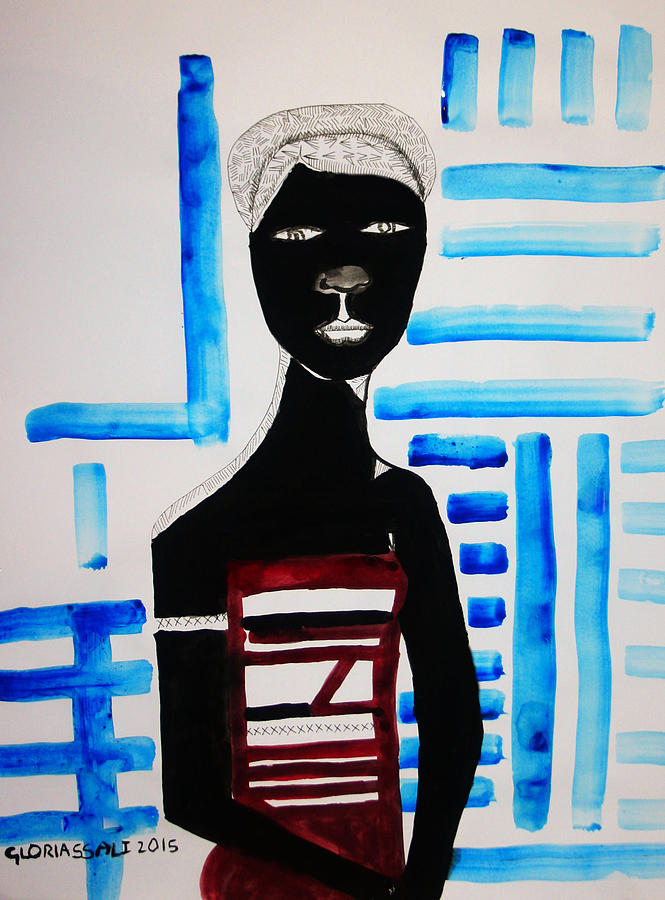 Nuer Lady - South Sudan #5 Painting by Gloria Ssali