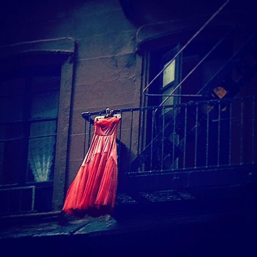 Red Dress Mixed Media - NYC Series #5 by David Weinholtz
