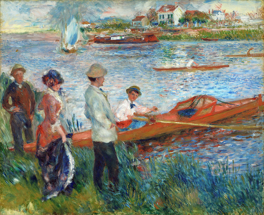 Oarsmen at Chatou #5 Painting by Auguste Renoir