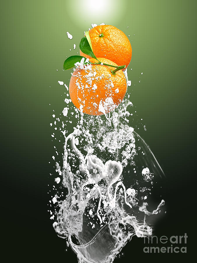 Orange Splash #5 Mixed Media by Marvin Blaine