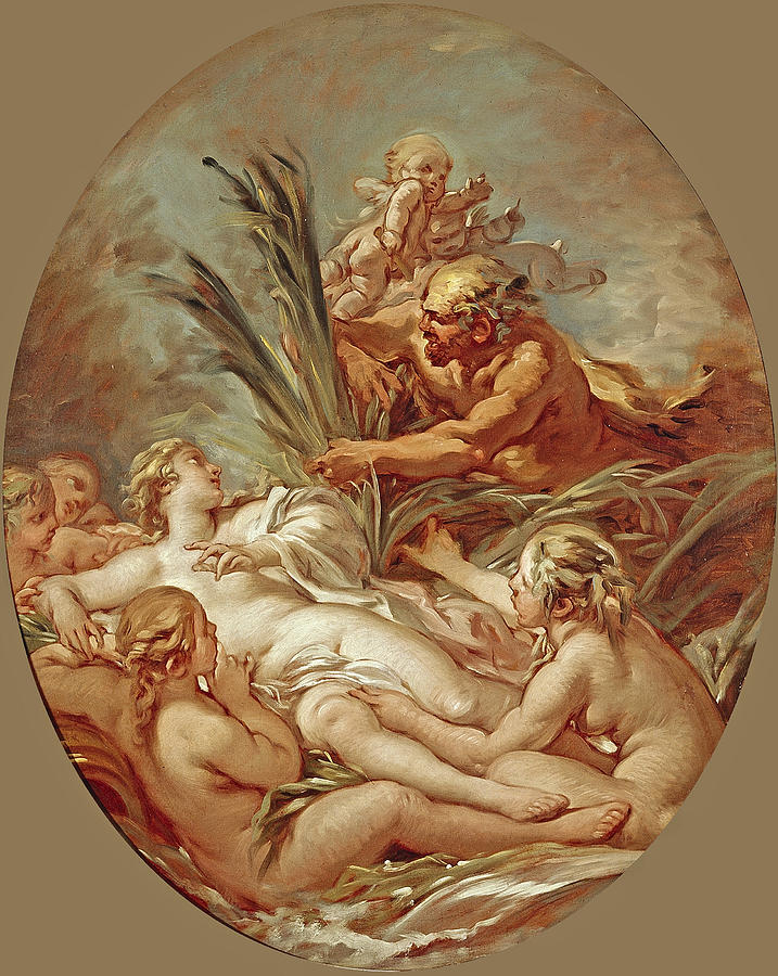  Pan and Syrinx #3 Painting by Francois Boucher