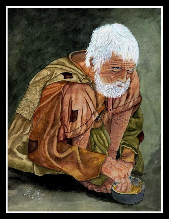 Cultural Painting - Pashtun Old Man #5 by Asif Kasi