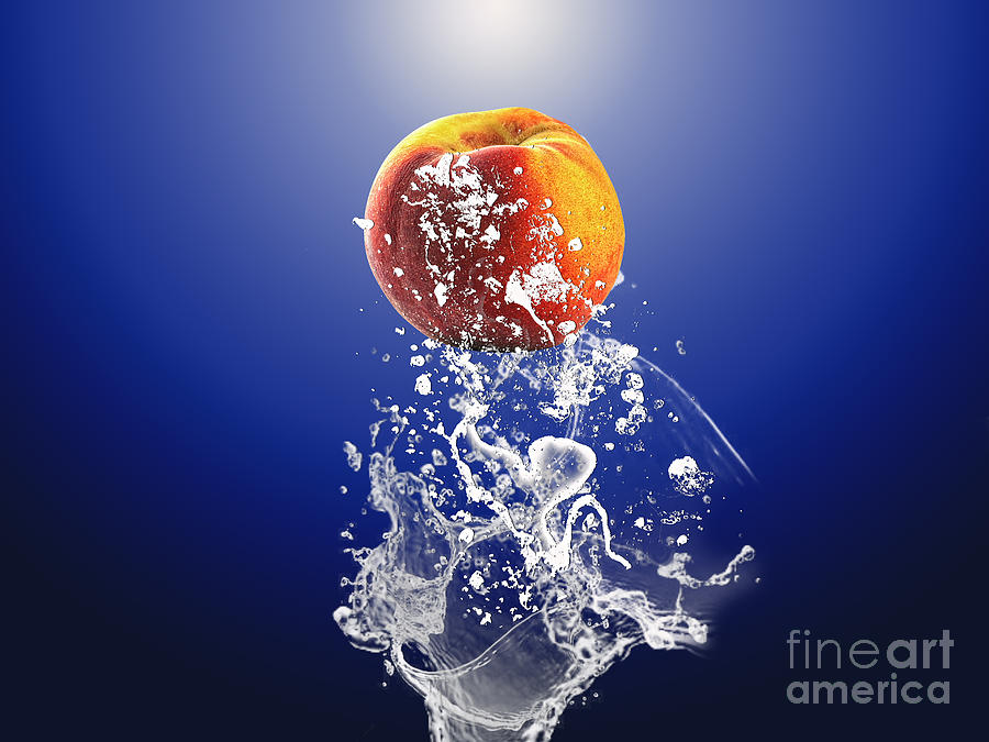 Peach Mixed Media - Peach Splash #5 by Marvin Blaine