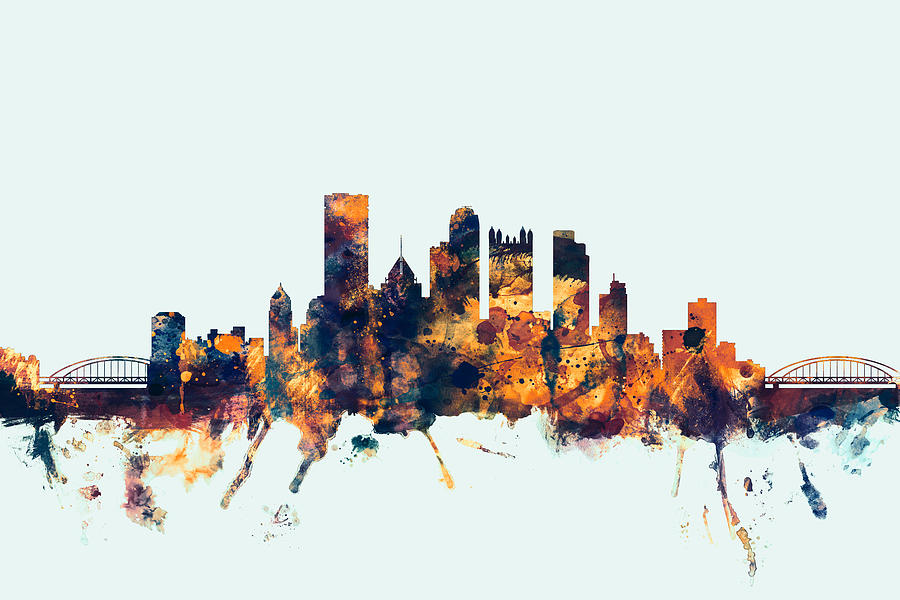 Pittsburgh Pennsylvania Skyline #5 Digital Art by Michael Tompsett