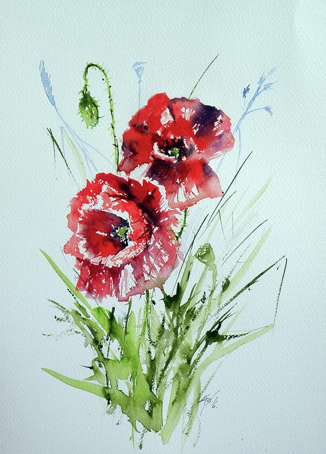Poppies #5 Painting by Kovacs Anna Brigitta