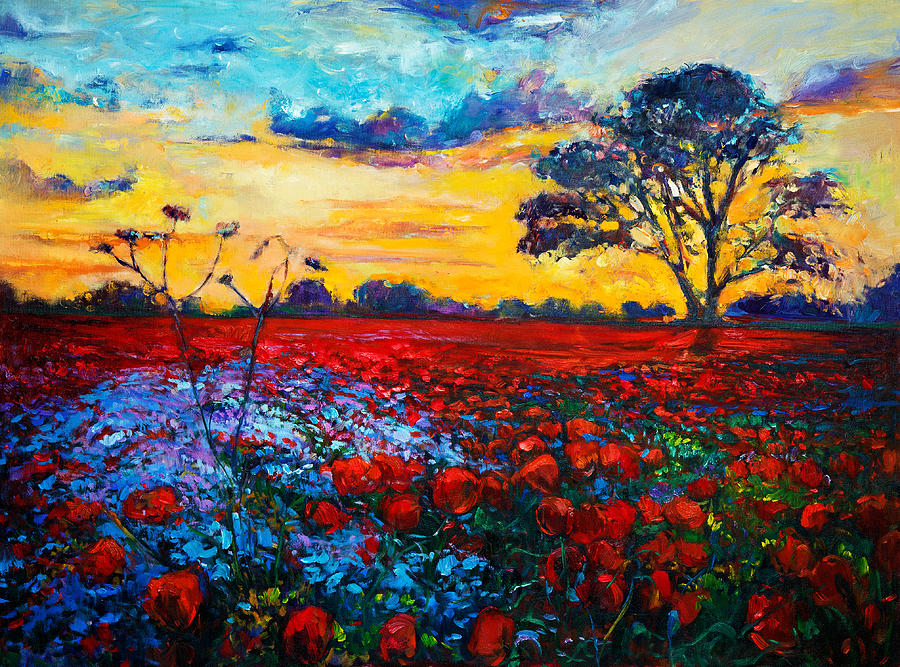 Impressionism Painting - Poppy fields  #7 by Boyan Dimitrov