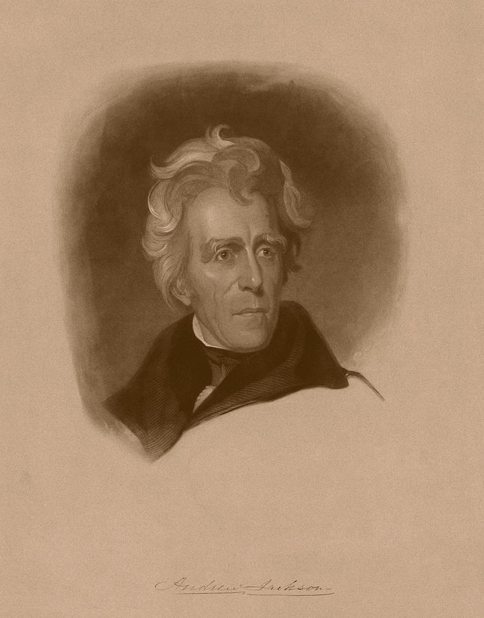 Andrew Jackson Drawing - President Andrew Jackson by War Is Hell Store