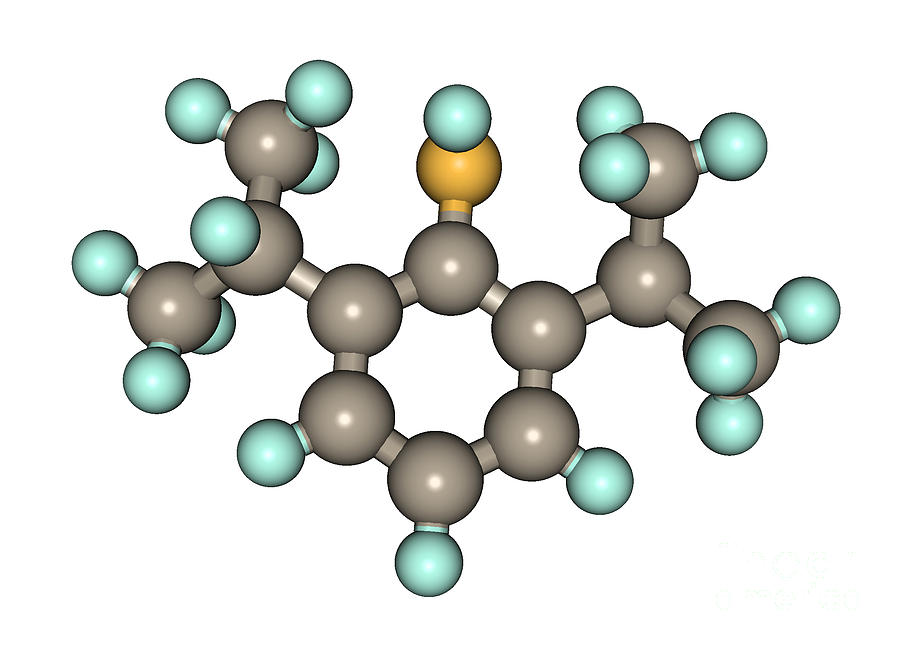 Propofol Diprivan Molecular Model #5 Photograph by Scimat
