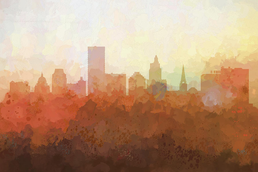 Providence Rhode Island Skyline #5 Digital Art by Marlene Watson