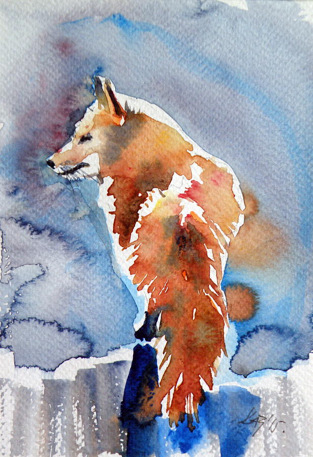 Red fox #4 Painting by Kovacs Anna Brigitta
