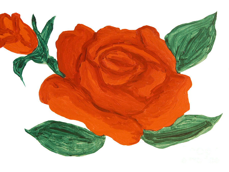 Red rose, painting #5 Painting by Irina Afonskaya