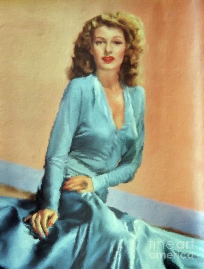 Rita Hayworth Vintage Hollywood Actress Painting