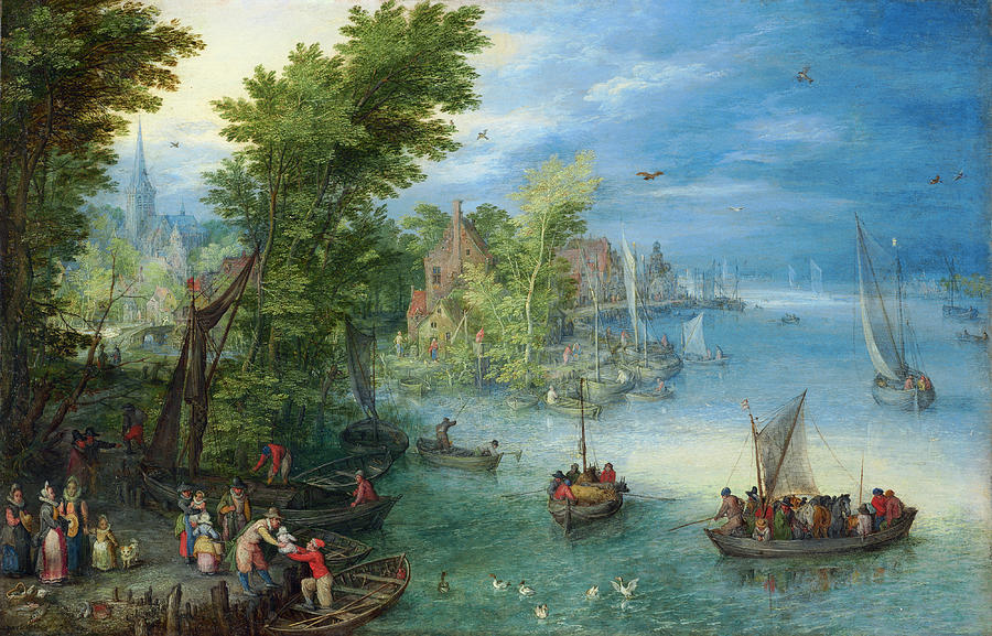 River Landscape #5 Painting by Jan Brueghel the Elder