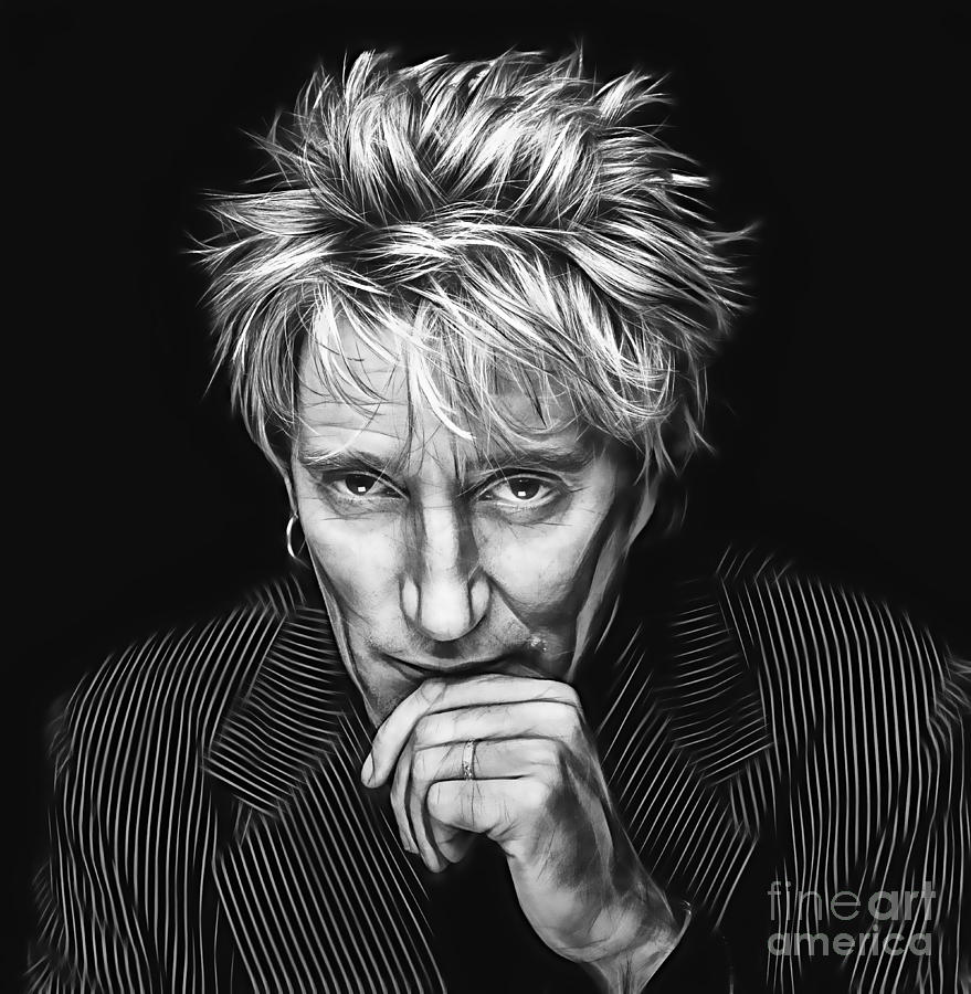 Rod Stewart Collection #9 Mixed Media by Marvin Blaine