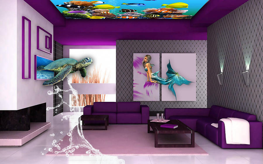 Rooftop Saltwater Fish Tank Art #5 Mixed Media by Marvin Blaine