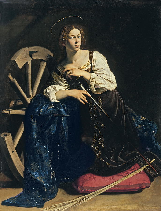 Caravaggio Painting - Saint Catherine Of Alexandria #5 by Caravaggio