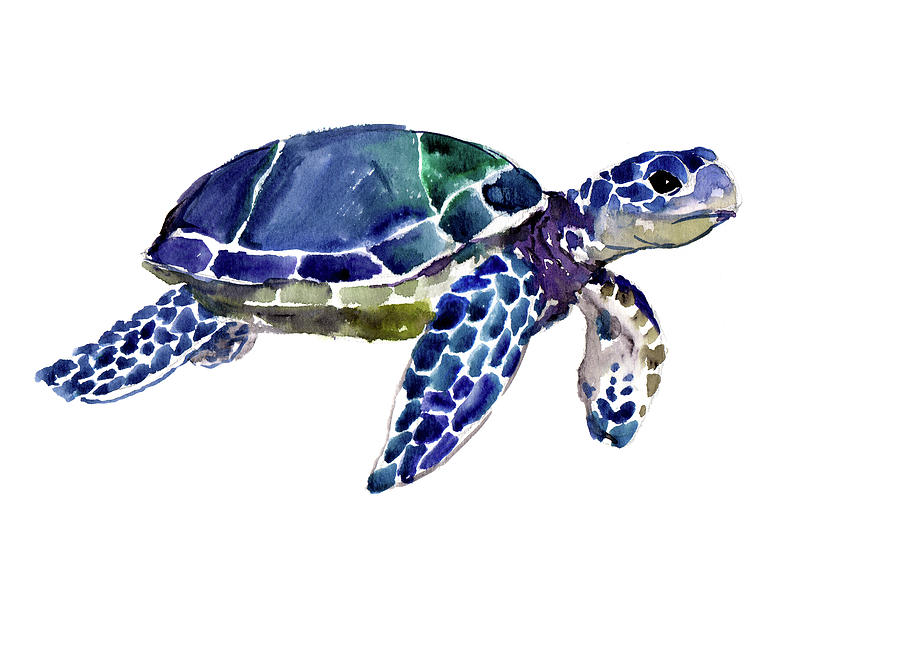 Sea Turtle #5 Painting by Suren Nersisyan