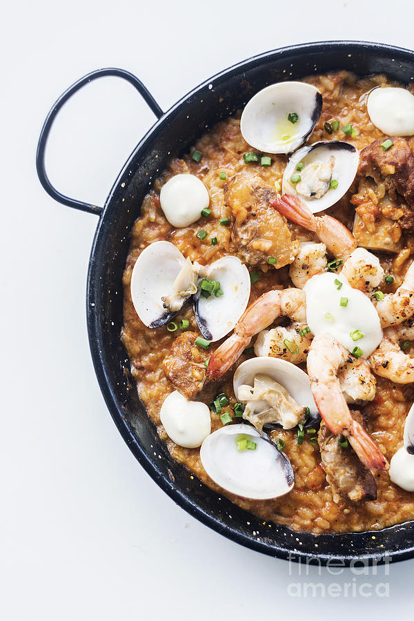 Seafood And Rice Paella Traditional Spanish Food #5 Photograph by JM Travel Photography
