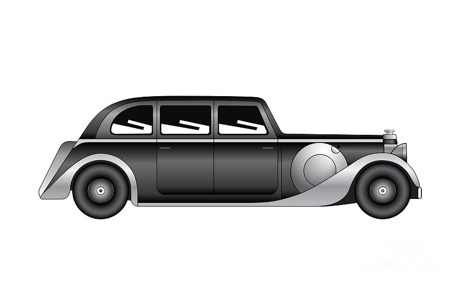 Sedan - vintage model of car #5 Digital Art by Michal Boubin