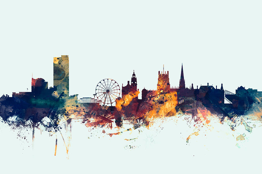 Sheffield England Skyline #5 Digital Art by Michael Tompsett