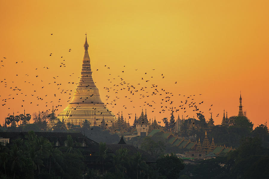 Shwedagon pagoda #5 Photograph by Anek Suwannaphoom