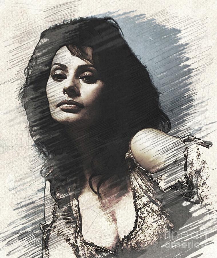 Sophia Loren, Vintage Actress Digital Art