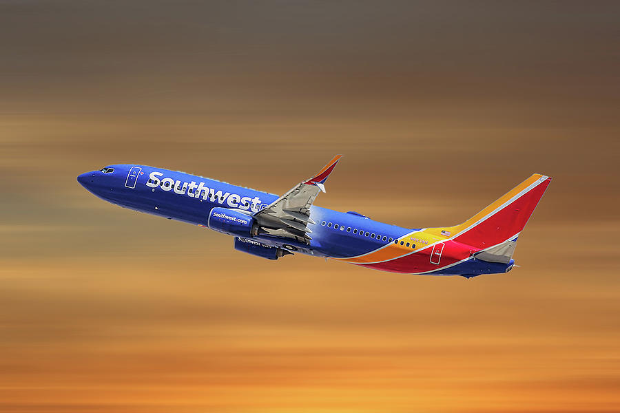 Southwest Mixed Media - Southwest Airlines Boeing 737-8H4 #5 by Smart Aviation