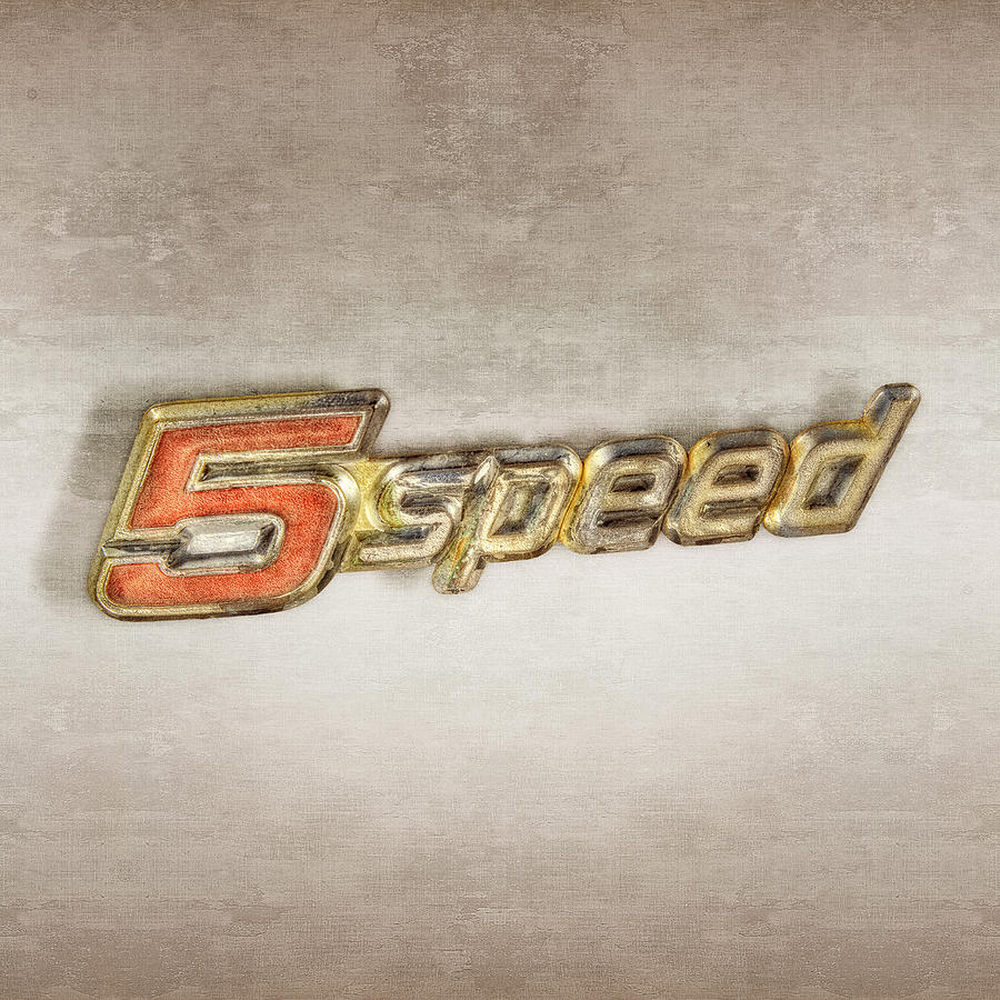 5 Speed Chrome Emblem Photograph by Yo Pedro
