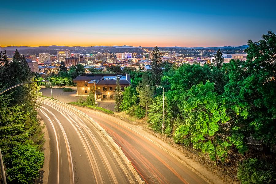 Spokane Washington City Skyline And Streets #5 Photograph by Alex Grichenko