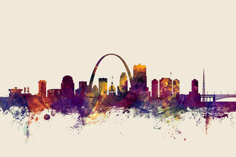 St Louis Missouri Skyline #5 Digital Art by Michael Tompsett