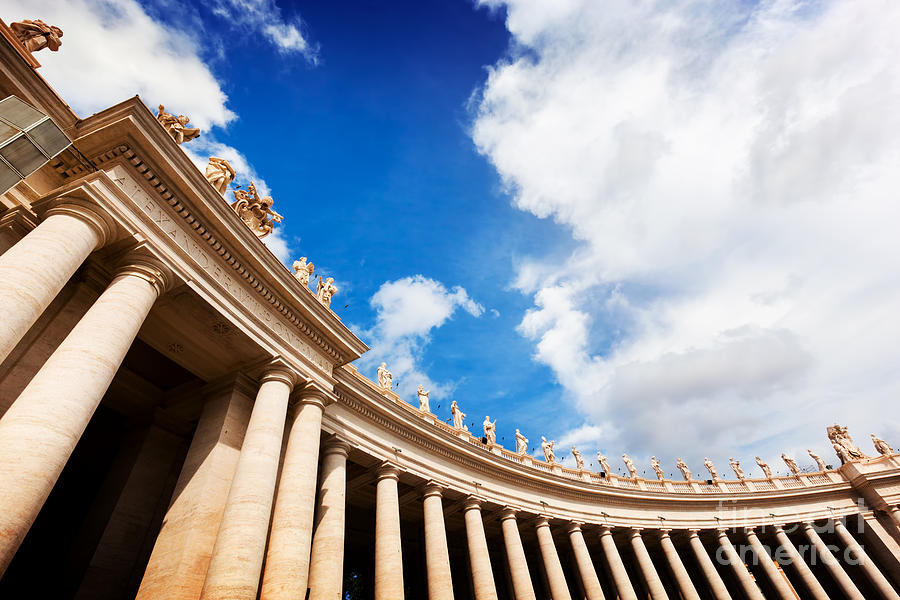 St. Peters Basilica colonnades, columns in Vatican City #5 Photograph by Michal Bednarek