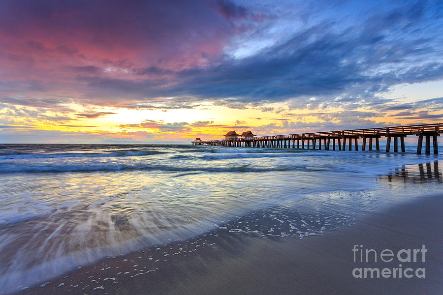 Sunset Naples Pier, Florida Photograph by Hans- Juergen Leschmann
