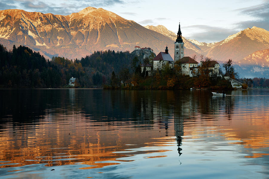 Sunset over Lake Bled #5 Photograph by Ian Middleton