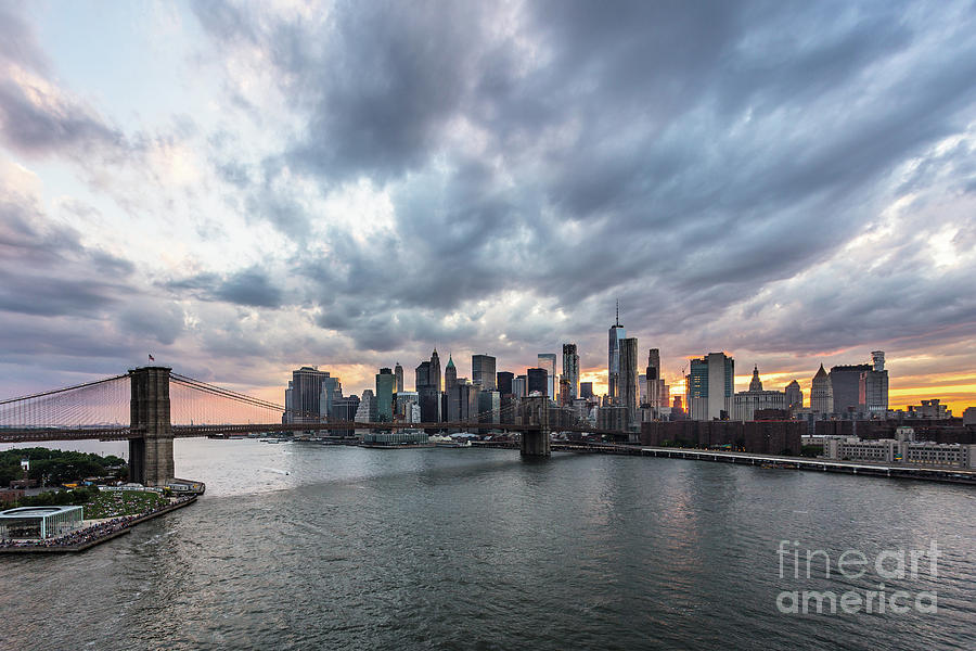 Sunset over New York City #5 Photograph by Didier Marti