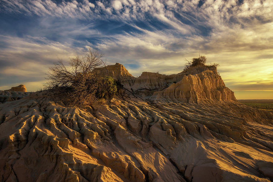 Sunset over Walls of China in Mungo National Park, Australia #5 Photograph by Miroslav Liska