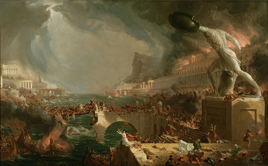 Thomas Cole Painting - The Course Of Empire Destruction #12 by Thomas Cole