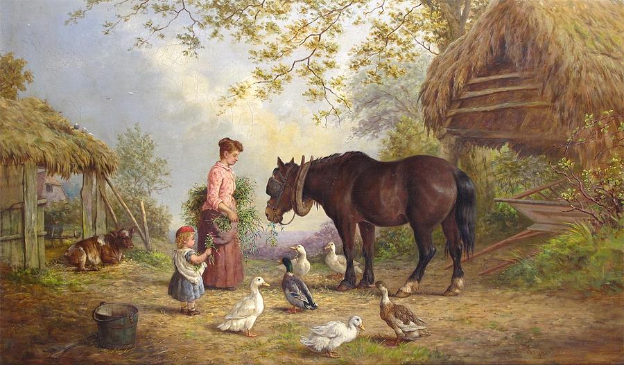 Horse Painting -  The Farm #5 by Henry Charles