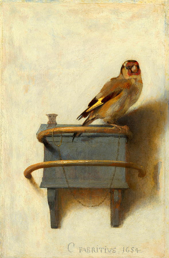 Owl Painting - The Goldfinch by Carel Fabritius Owl Painting - The Goldfinch by Carel Fabritius