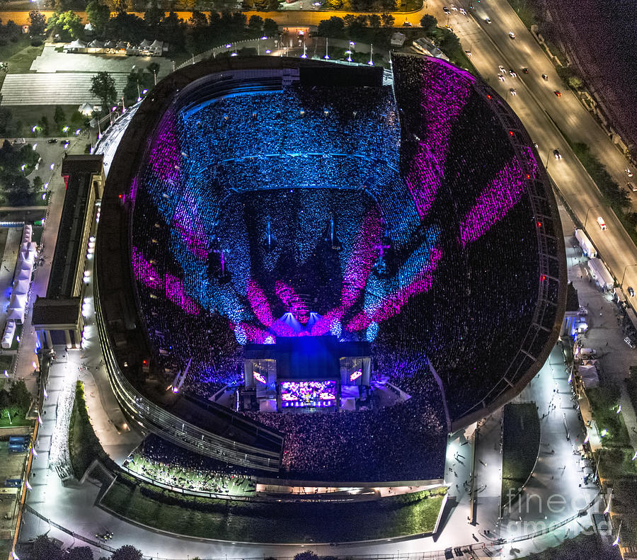 The Grateful Dead at Soldier Field Aerial Photo Photograph by David Oppenheimer