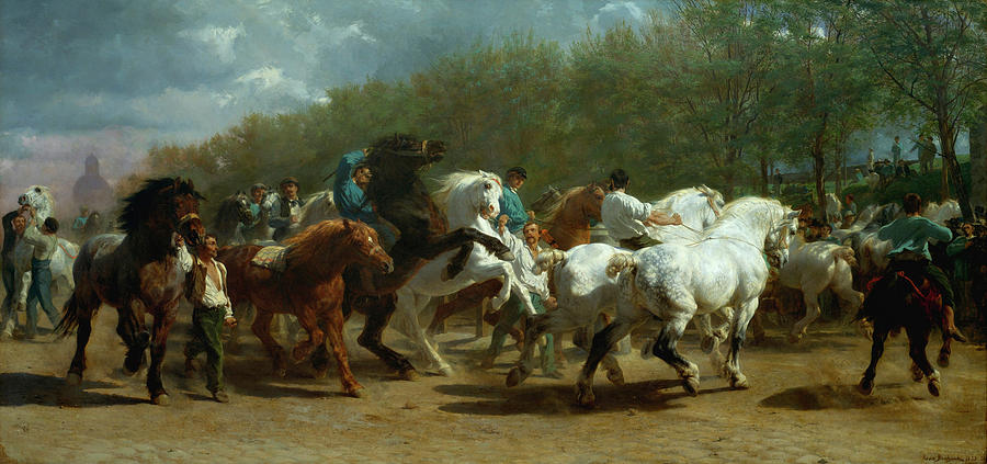 Rosa Bonheur Painting - The Horse Fair #5 by Rosa Bonheur