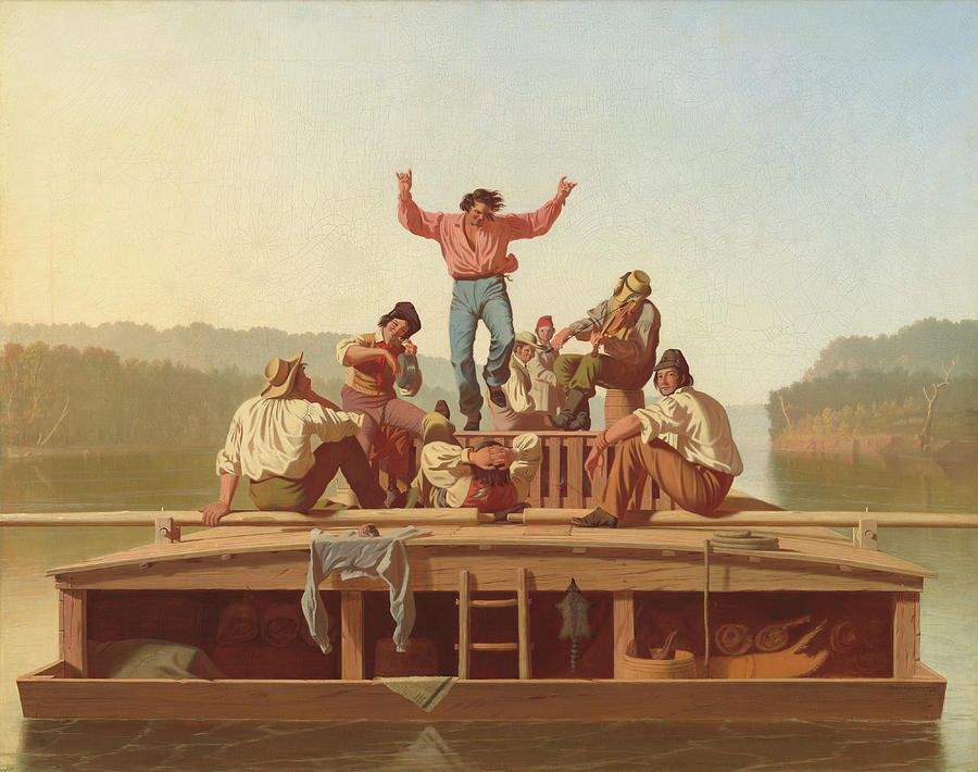 The Jolly Flatboatmen Painting