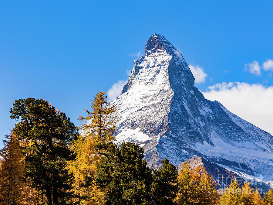 Fall Photograph - The Matterhorn mountain in Switzerland #5 by Werner Dieterich