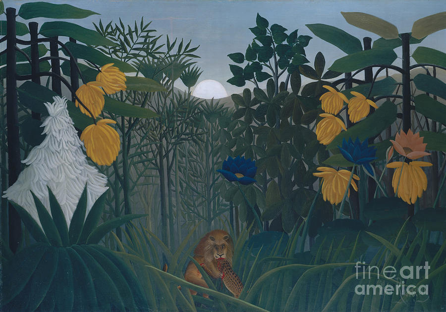 The Painting - The Repast Of The Lion by Henri Rousseau The Painting - The Repast Of The Lion by Henri Rousseau