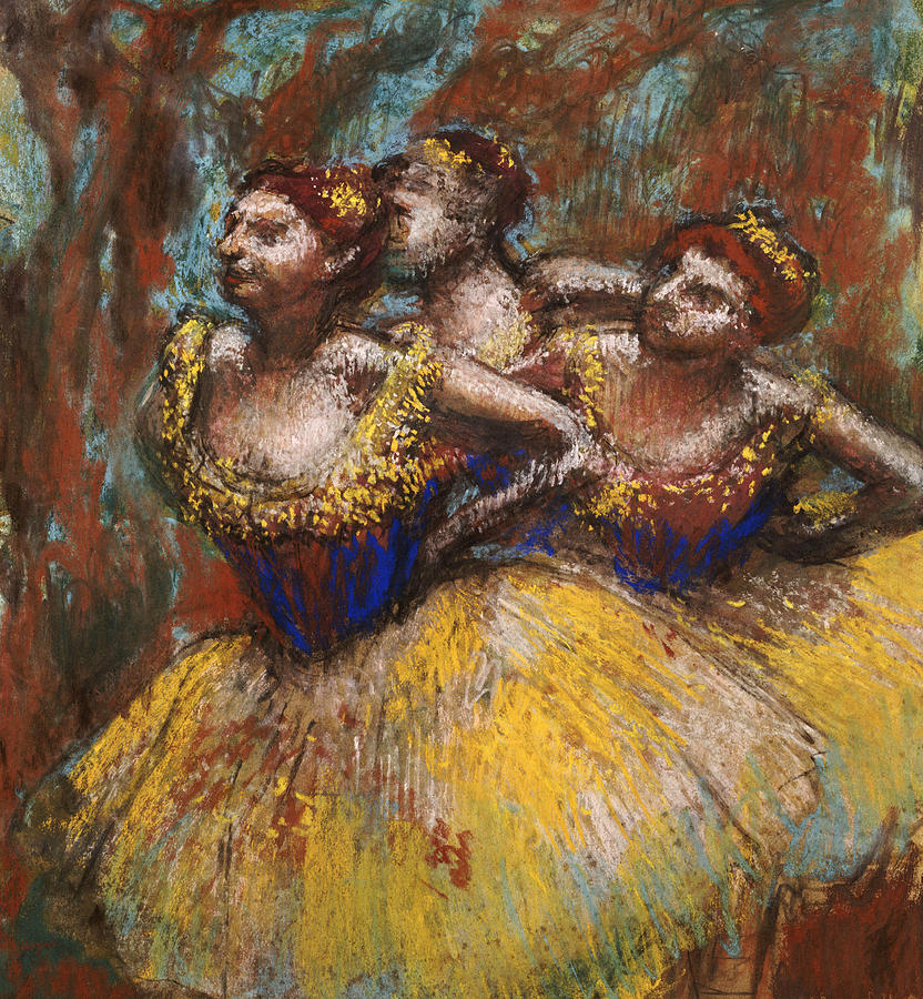 Edgar Degas Painting - Three Dancers by Edgar Degas